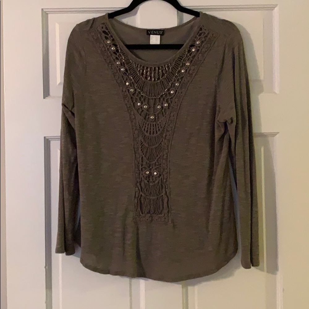 Venus Dark Green Long Sleeve Shirt Large